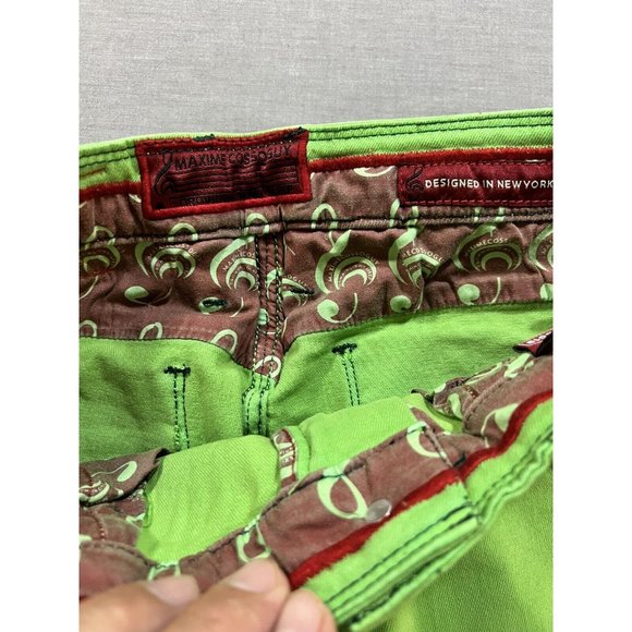 Maxime Cossoguy Jeans‎ Womens 28 Green Denim Pocketed Belted Zip Ladies 28x34 - Picture 6 of 14